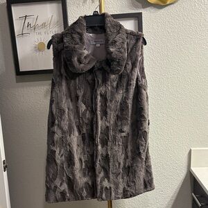 Grey Faux Fur Vest